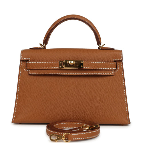 Pre-owned Hermes Kelly Sellier 20 Gold Epsom Gold Hardware