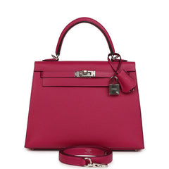 Hermes Kelly Sellier 25 Rose Poupre Madame Palladium Hardware