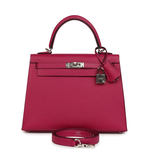 Hermes Kelly Sellier 25 Rose Poupre Madame Palladium Hardware
