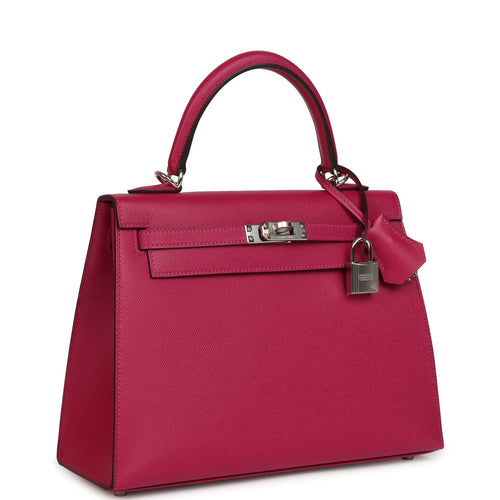 Hermes Kelly Sellier 25 Rose Poupre Madame Palladium Hardware