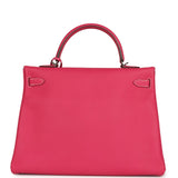 Pre-owned Hermes Candy Kelly Retourne 35 Rose Tyrien Epsom Palladium Hardware - Thumbnail View 4