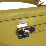 Vintage Hermes Kelly Sellier 28 Vert Chartreuse Chevre Mysore Palladium Hardware