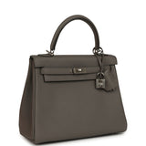 Hermes Kelly Retourne 25 Etain Togo Palladium Hardware - Thumbnail View 2