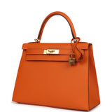 Hermes Kelly Sellier 28 Orange Epsom Gold Hardware - Thumbnail View 5