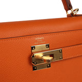 Hermes Kelly Sellier 28 Orange Epsom Gold Hardware - Thumbnail View 7