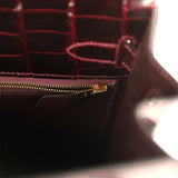 Pre-owned Hermes Kelly Sellier 32 Bordeaux Shiny Niloticus Crocodile Gold Hardware - Thumbnail View 9