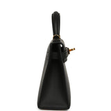 Hermes Kelly Sellier 20 Black Epsom Gold Hardware