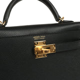 Hermes Kelly Sellier 20 Black Epsom Gold Hardware