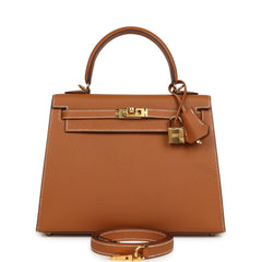 Hermes Kelly Sellier 25 Gold Epsom Gold Hardware