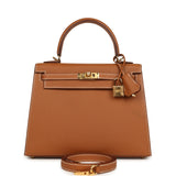 Hermes Kelly Sellier 25 Gold Epsom Gold Hardware - Thumbnail View 1