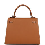 Hermes Kelly Sellier 25 Gold Epsom Gold Hardware - Thumbnail View 4