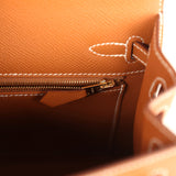 Hermes Kelly Sellier 25 Gold Epsom Gold Hardware - Thumbnail View 9