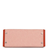 Pre-owned Hermes Quadrille Kelly Sellier 28 Brique Toile and Terre Battue Swift Palladium Hardware - Thumbnail View 6