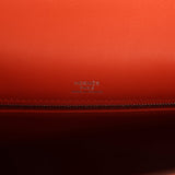 Pre-owned Hermes Quadrille Kelly Sellier 28 Brique Toile and Terre Battue Swift Palladium Hardware - Thumbnail View 7
