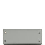 Hermes Special Order (HSS) Kelly Sellier 25 Bleu Glacier and Craie Epsom Palladium Hardware