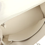 Hermes Kelly Retourne 25 Creme Chantilly Matte Crocodile Palladium Hardware - Thumbnail View 8