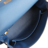 Hermes Kelly Retourne 25 Bleu Tie Togo Permabrass Hardware - Thumbnail View 8