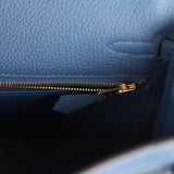 Hermes Kelly Retourne 25 Bleu Tie Togo Permabrass Hardware - Thumbnail View 9