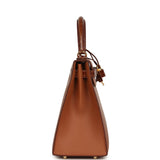 Hermes Kelly Sellier 28 Gold Madame and Miel Shiny Niloticus Crocodile Touch Gold Hardware