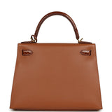Hermes Kelly Sellier 28 Gold Madame and Miel Shiny Niloticus Crocodile Touch Gold Hardware