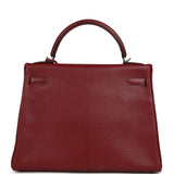 Vintage Hermes Kelly Retourne 32 Rouge H Chevre Mysore Palladium Hardware - Thumbnail View 4