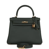Hermes Kelly Retourne 25 Vert Mangrove Swift Permabrass Hardware