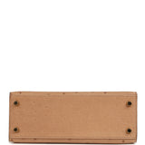 Pre-owned Hermes Kelly Sellier 25 Chai Ostrich Gold Hardware - Thumbnail View 6