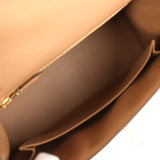 Pre-owned Hermes Kelly Sellier 25 Chai Ostrich Gold Hardware - Thumbnail View 8