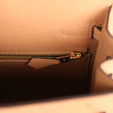 Pre-owned Hermes Kelly Sellier 25 Chai Ostrich Gold Hardware - Thumbnail View 9