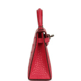 Hermes Kelly Sellier 20 Rose Extreme Matte Alligator Palladium Hardware