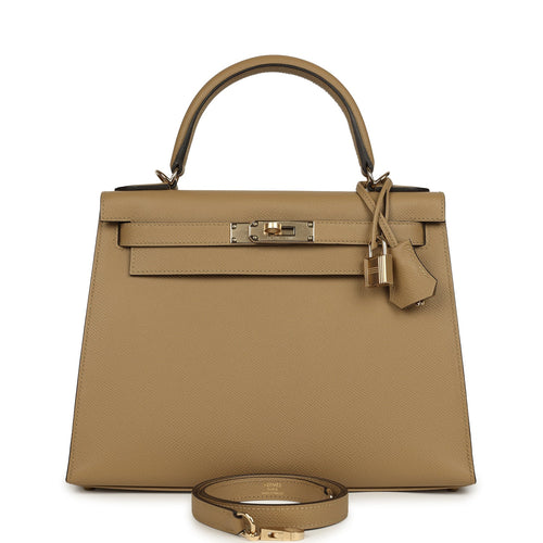 Hermes Kelly Sellier 28 Poussiere Epsom Permabrass Hardware