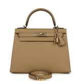 Hermes Kelly Sellier 28 Poussiere Epsom Permabrass Hardware