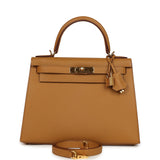 Pre-owned Hermes Kelly Sellier 28 Sesame Epsom Gold Hardware - Thumbnail View 1