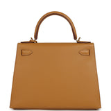 Pre-owned Hermes Kelly Sellier 28 Sesame Epsom Gold Hardware - Thumbnail View 4
