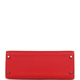 Hermes Special Order (HSS) Kelly Sellier 28 Rouge De Coeur Chevre Mysore Brushed Palladium Hardware