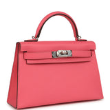 Hermes Kelly Sellier 20 Rose Azalee Epsom Palladium Hardware