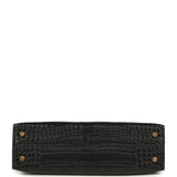 Hermes Kelly Sellier 20 Black Matte Alligator Gold Hardware