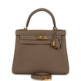 Hold Hermes Kelly Retourne 28 Etoupe Togo Gold Hardware - Thumbnail View 1