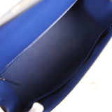 Pre-owned Hermes Kelly Sellier 28 Bleu Electric Tadelakt Palladium Hardware