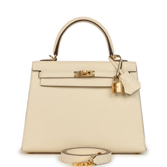 Hermes Kelly Sellier 25 Nata Epsom Gold Hardware