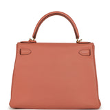 Pre-owned Hermes Kelly Retourne 28 Rosy Togo Gold Hardware - Thumbnail View 4