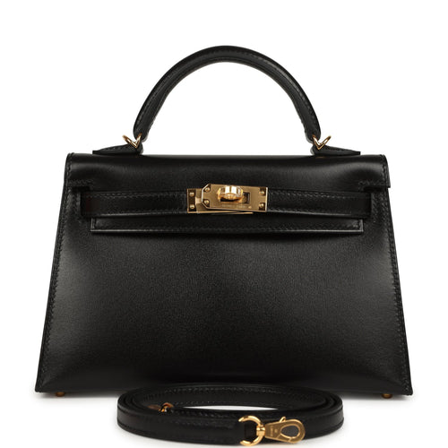Hermes Kelly Sellier 20 Black Box Gold Hardware