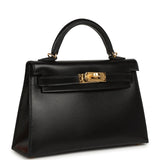 Hermes Kelly Sellier 20 Black Box Gold Hardware