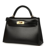 Hermes Kelly Sellier 20 Black Box Gold Hardware