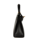 Hermes Kelly Sellier 20 Black Box Gold Hardware