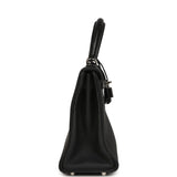 Pre-owned Hermes Kelly Retourne 25 Black Togo and Varanus Lizard Touch Palladium Hardware - Thumbnail View 3