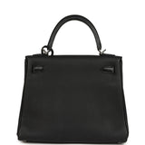 Pre-owned Hermes Kelly Retourne 25 Black Togo and Varanus Lizard Touch Palladium Hardware - Thumbnail View 4
