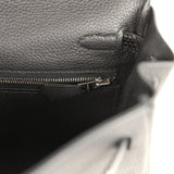 Pre-owned Hermes Kelly Retourne 25 Black Togo and Varanus Lizard Touch Palladium Hardware - Thumbnail View 9