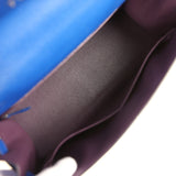 Pre-owned Hermes Kelly Sellier 28 Bleu Royal Verso Epsom Palladium Hardware - Thumbnail View 8