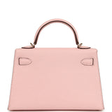 Hermes Special Order (HSS) Kelly Sellier 20 Rose Sakura Verso Chevre Mysore Permabrass Hardware